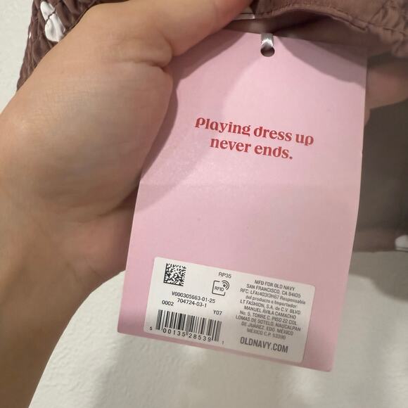 NWT The Occasion by Old Navy Taffeta Cropped Tank Top Brown White Polka Dot M - Picture 5 of 7